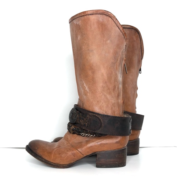 NEW Freebird By Steven Breck Distressed Leather Back Zip Boots Women’s 7 Shoes - Picture 3 of 11